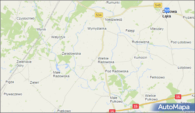 mapa Wielkie Radowiska, Wielkie Radowiska na mapie Targeo