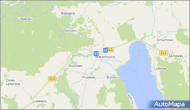 mapa Wierzchucino, Wierzchucino na mapie Targeo