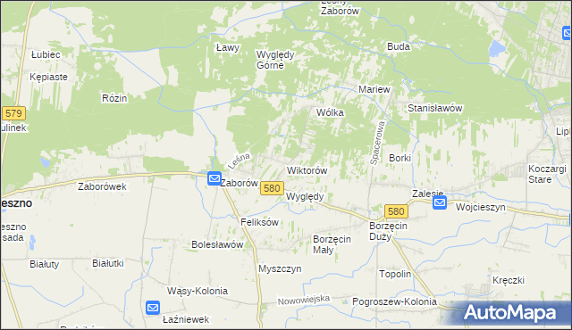 mapa Wiktorów gmina Leszno, Wiktorów gmina Leszno na mapie Targeo