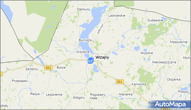 mapa Wiżajny, Wiżajny na mapie Targeo