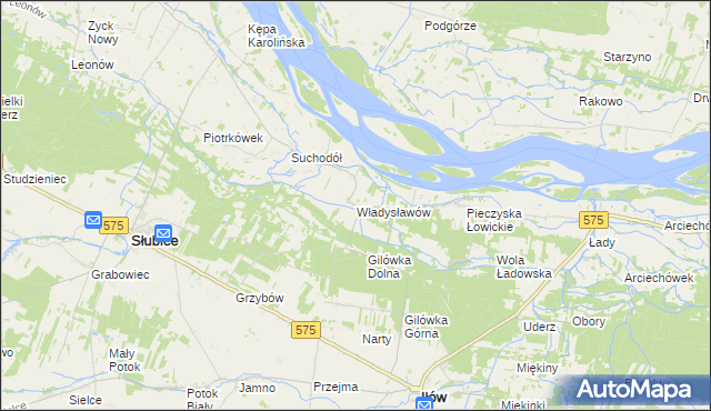 mapa Władysławów gmina Iłów, Władysławów gmina Iłów na mapie Targeo