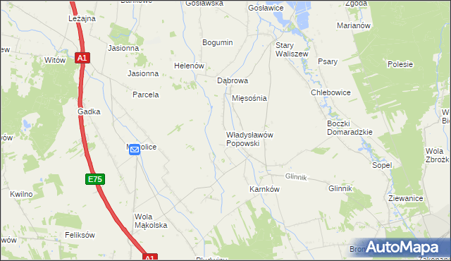 mapa Władysławów Popowski, Władysławów Popowski na mapie Targeo