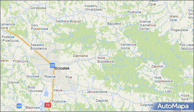 mapa Wola Brzostecka, Wola Brzostecka na mapie Targeo