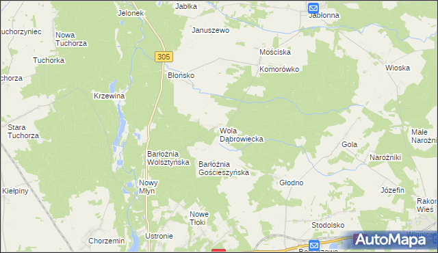 mapa Wola Dąbrowiecka, Wola Dąbrowiecka na mapie Targeo