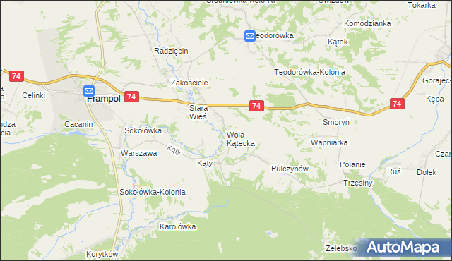 mapa Wola Kątecka, Wola Kątecka na mapie Targeo