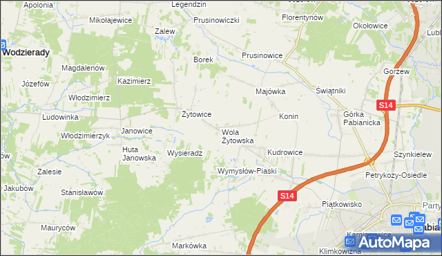 mapa Wola Żytowska, Wola Żytowska na mapie Targeo