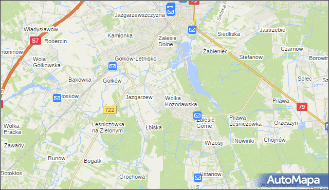 mapa Wólka Kozodawska, Wólka Kozodawska na mapie Targeo