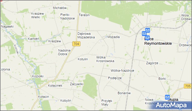 mapa Wólka Krosnowska, Wólka Krosnowska na mapie Targeo