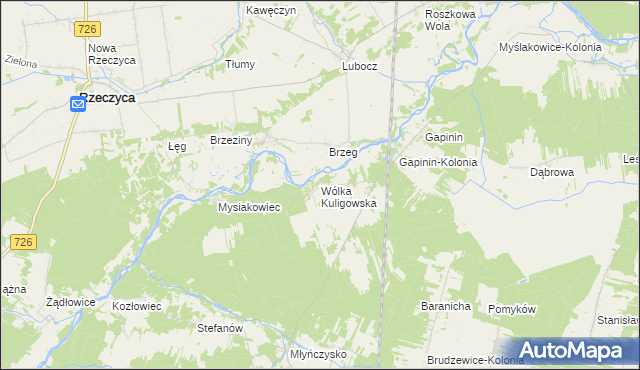 mapa Wólka Kuligowska, Wólka Kuligowska na mapie Targeo