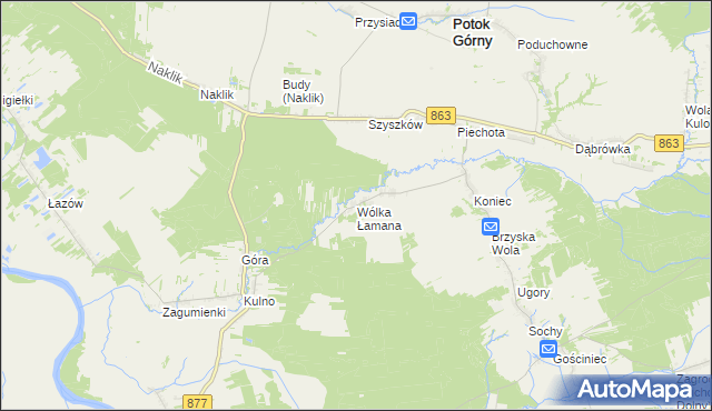 mapa Wólka Łamana, Wólka Łamana na mapie Targeo