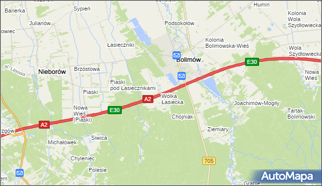 mapa Wólka Łasiecka, Wólka Łasiecka na mapie Targeo