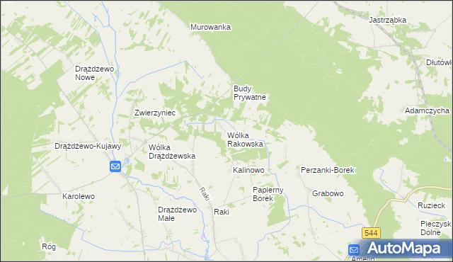 mapa Wólka Rakowska, Wólka Rakowska na mapie Targeo