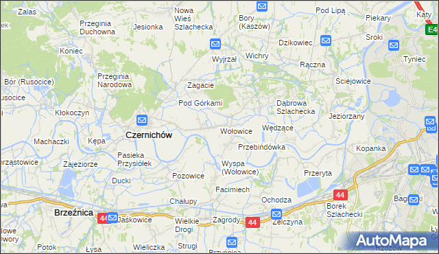 mapa Wołowice, Wołowice na mapie Targeo