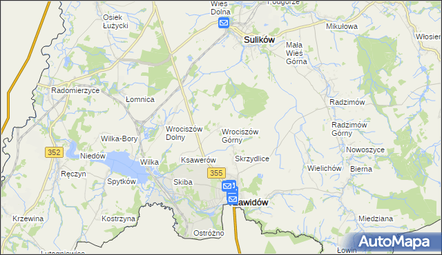 mapa Wrociszów Górny, Wrociszów Górny na mapie Targeo