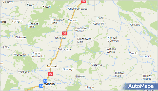 mapa Wrząca Śląska, Wrząca Śląska na mapie Targeo