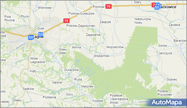 mapa Wszachów, Wszachów na mapie Targeo