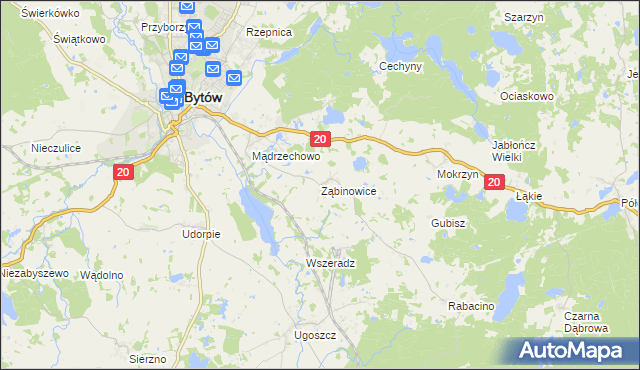 mapa Ząbinowice, Ząbinowice na mapie Targeo