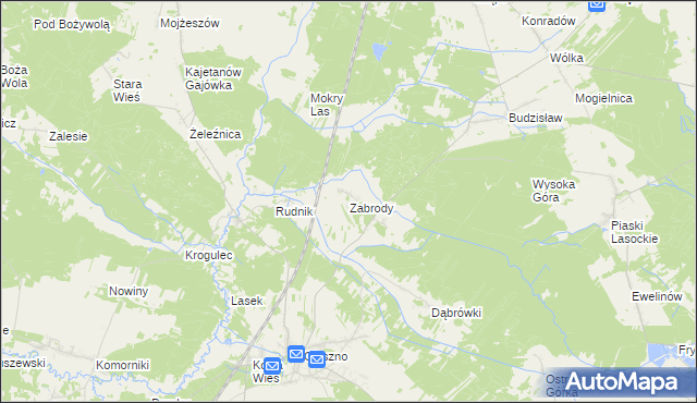 mapa Zabrody gmina Krasocin, Zabrody gmina Krasocin na mapie Targeo