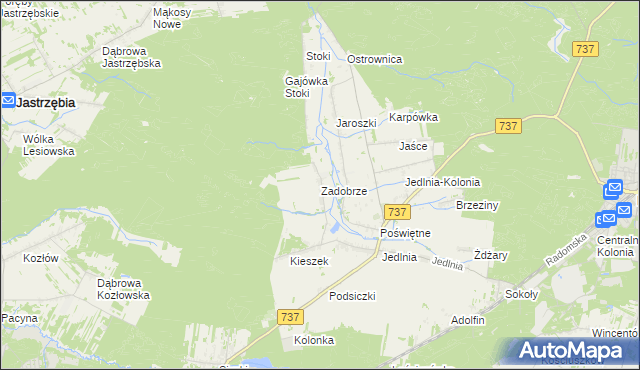 mapa Zadobrze gmina Pionki, Zadobrze gmina Pionki na mapie Targeo