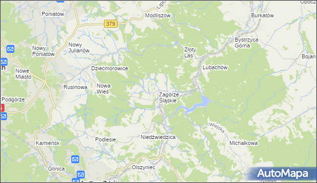 mapa Zagórze Śląskie, Zagórze Śląskie na mapie Targeo