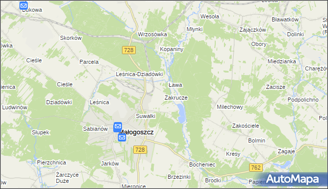 mapa Zakrucze, Zakrucze na mapie Targeo