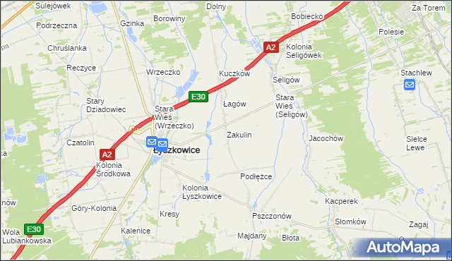 mapa Zakulin, Zakulin na mapie Targeo