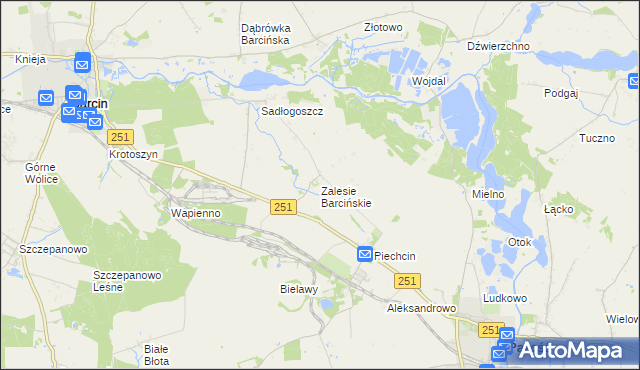 mapa Zalesie Barcińskie, Zalesie Barcińskie na mapie Targeo