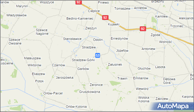 mapa Załusin, Załusin na mapie Targeo