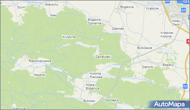 mapa Zameczek gmina Kluczbork, Zameczek gmina Kluczbork na mapie Targeo