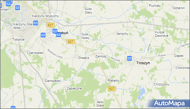 mapa Zamość gmina Troszyn, Zamość gmina Troszyn na mapie Targeo
