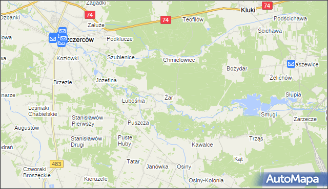 mapa Żar, Żar na mapie Targeo