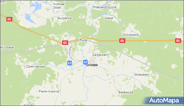 mapa Zarzeczany, Zarzeczany na mapie Targeo