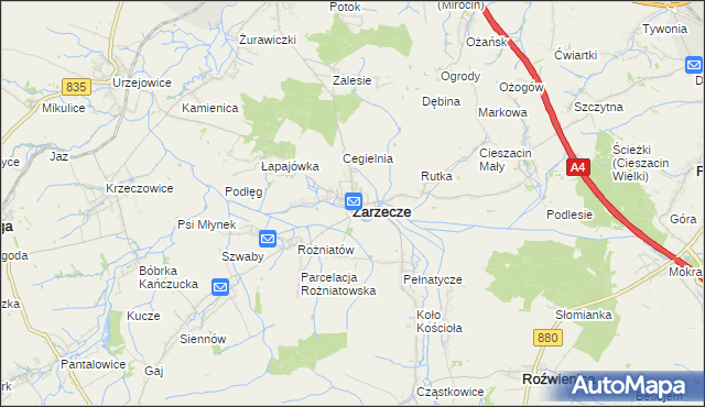 mapa Zarzecze powiat przeworski, Zarzecze powiat przeworski na mapie Targeo