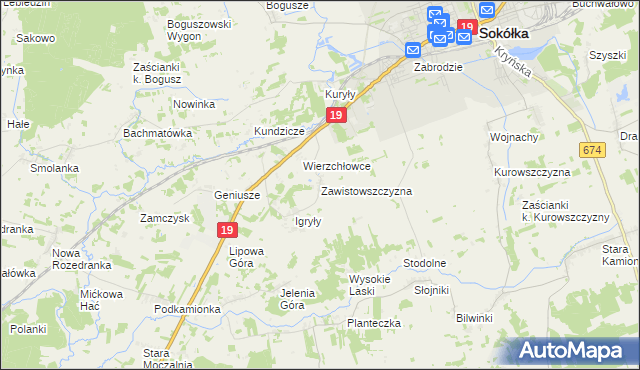 mapa Zawistowszczyzna, Zawistowszczyzna na mapie Targeo