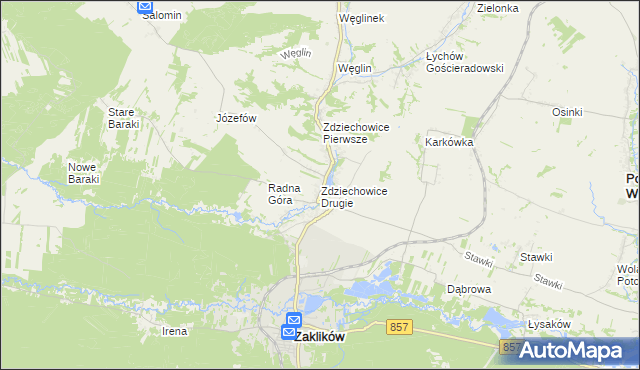 mapa Zdziechowice Drugie, Zdziechowice Drugie na mapie Targeo