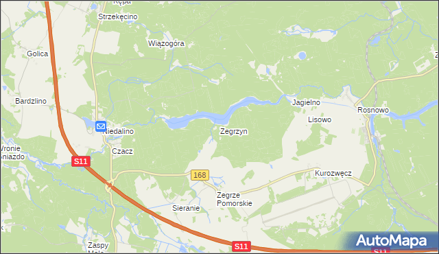 mapa Zegrzyn, Zegrzyn na mapie Targeo