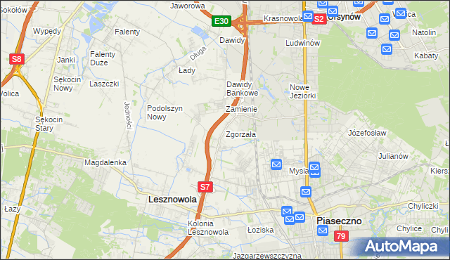 mapa Zgorzała, Zgorzała na mapie Targeo