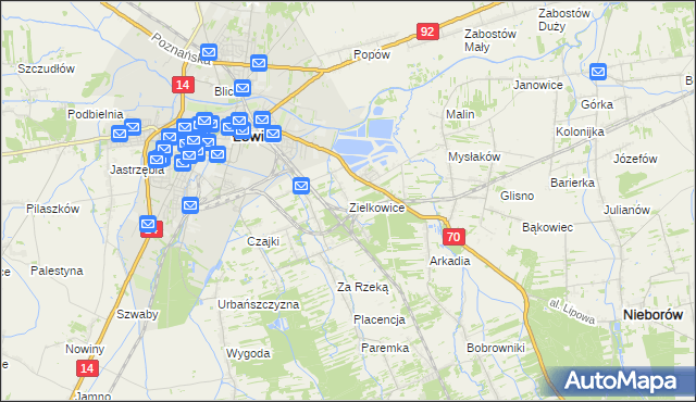 mapa Zielkowice, Zielkowice na mapie Targeo