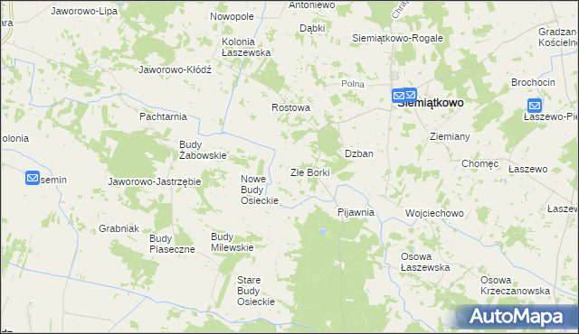 mapa Złe Borki, Złe Borki na mapie Targeo