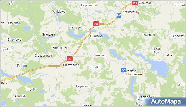 mapa Znakowo, Znakowo na mapie Targeo