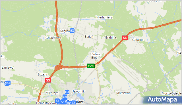 mapa Żółwia Błoć, Żółwia Błoć na mapie Targeo