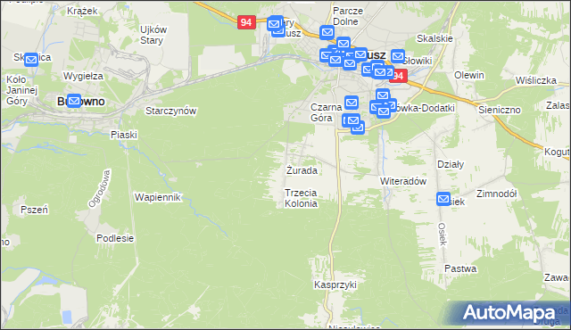 mapa Żurada, Żurada na mapie Targeo