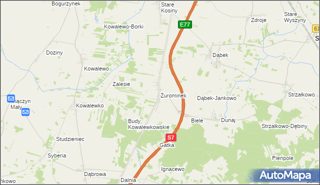 mapa Żurominek, Żurominek na mapie Targeo