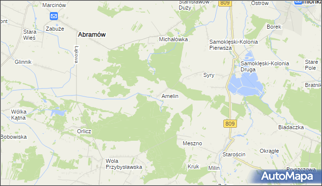 mapa Amelin gmina Kamionka, Amelin gmina Kamionka na mapie Targeo