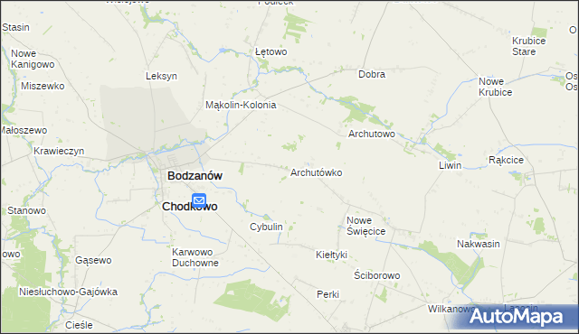 mapa Archutówko, Archutówko na mapie Targeo
