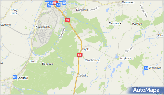 mapa Bądki gmina Gardeja, Bądki gmina Gardeja na mapie Targeo