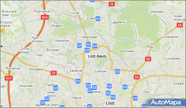 mapa Bałuty gmina Łódź, Bałuty gmina Łódź na mapie Targeo