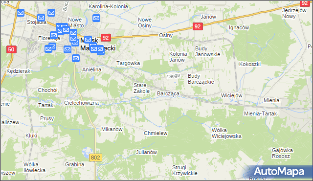 mapa Barcząca, Barcząca na mapie Targeo