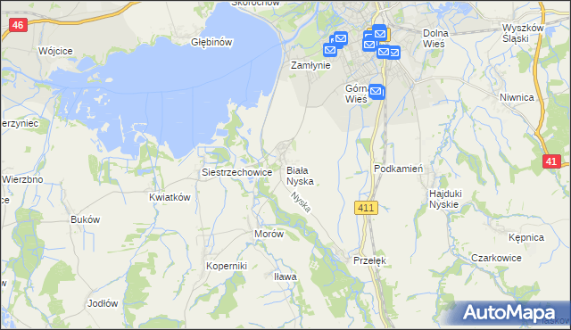 mapa Biała Nyska, Biała Nyska na mapie Targeo