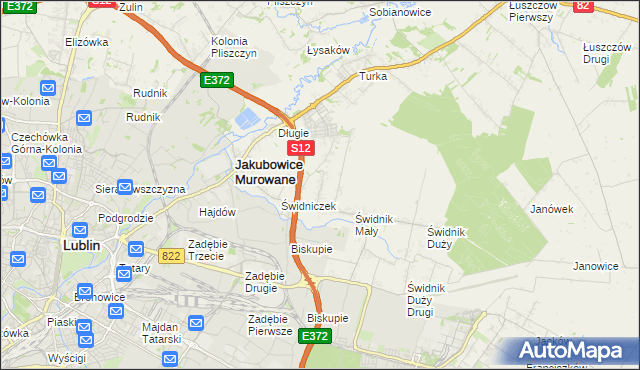 mapa Biskupie-Kolonia gmina Wólka, Biskupie-Kolonia gmina Wólka na mapie Targeo